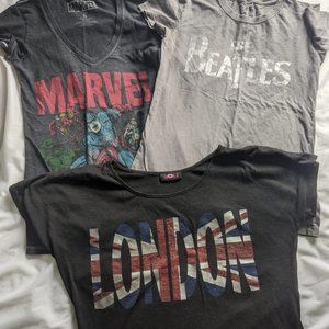 Set of 3 Women's Graphic T Shirts